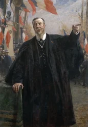 Paul Déroulède 1846-1914 hält eine Rede in Bougival, Januar 1913