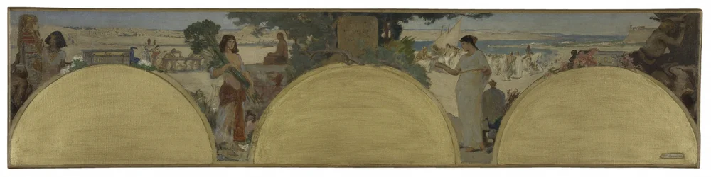 Skizze für das Pariser Rathaus: Geschichte der Schrift - die alten Zeiten, ca. 1890