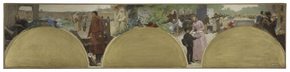 Skizze für das Hôtel de Ville de Paris: Geschichte der Schrift, moderne Zeiten, ca. 1890