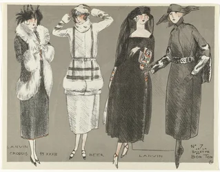 Gazette du Bon Ton, 1920 - Nr. 7, Croquis Pl XXXIII: Lanvin / Beer / Lanvin