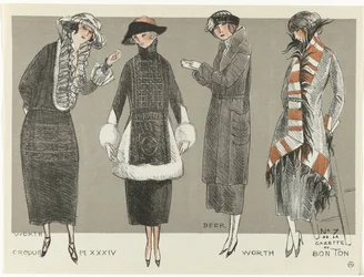 Gazette du Bon Ton, 1920 - Nr. 7, Croquis Pl XXXIV: Worth / Beer / Worth