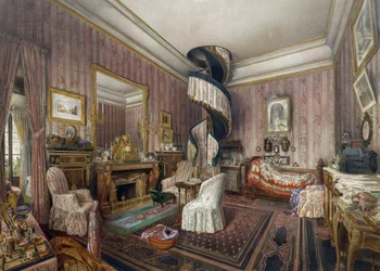 Schlafzimmer, Aquarell von Fernand Pelez de Cordova
