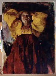 Frau in Gelb