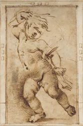Tanzender Putto mit einem Tuch