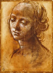 Weibliche Figur, von Filippino Lippi, Zeichnung