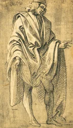 Studie einer männlichen menschlichen Figur, Bleistiftzeichnung von Filippo Lippi