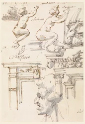 Architektonische Details und Figurenstudien