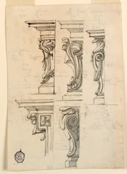 Fünf Eckmotive, ca. 1750