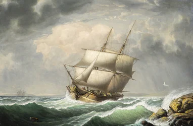 Brigg vor der Küste von Maine