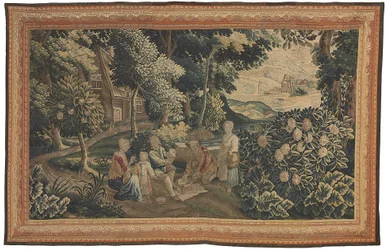 Eine flämische pastorale Tapisserie, frühes 18. Jahrhundert