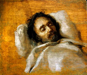 Studie eines Mannes auf seinem Sterbebett