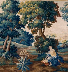 Flämischer Wandteppich. Ende 17. Jahrhundert. Eigentum der Kirche Sint-Walburgakerk Oudenaarde