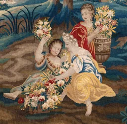 Flämischer Wandteppich. Ende 17. Jahrhundert. Eigentum der Kirche Sint-Walburgakerk Oudenaarde (Dekenij van de Sint-Walburga).