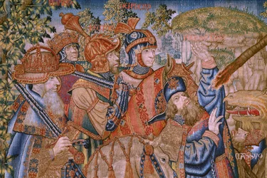 Flämischer Wandteppich. Serie Moralitäten: Die Tugend der Ehren. Ca. 1520. (Detail)