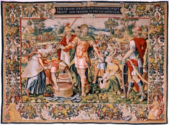 Die Geschichte von Hannibal. Die Plünderung von Cannae. Vierter Wandteppich der Serie.