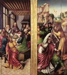 Kuss des Judas und das letzte Abendmahl, ca. 1500