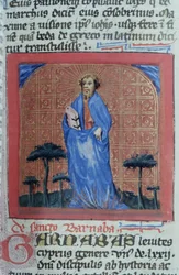 Ms Gen 1111 Seite aus der Legenda Aurea, Brügge, ca. 1400-10