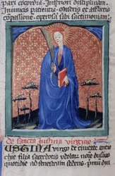 Seite aus der Legenda Aurea, Brügge, ca. 1400-10