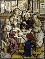 Tafel, wahrscheinlich Christus beim Abendmahl mit Simon dem Pharisäer darstellend