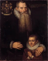 Porträt von Charles de Conde (1535-1602) und seinem Sohn John im Jahr 1592