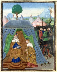 Baldwin II besucht Manuel Komnenos, aus Estoire d