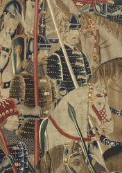 Wandteppich, der die Eroberungen von König Alfons V. von Portugal zeigt, Tournai (Detail)