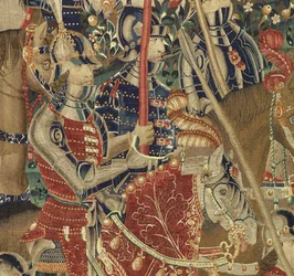 Wandteppich, der die Eroberungen von König Alfons V. von Portugal zeigt