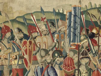 Wandteppich, der die Eroberungen von König Alfons V. von Portugal zeigt