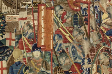 Wandteppich, der die Eroberungen von König Alfons V. von Portugal zeigt