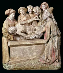 Die Grablegung, aus dem Beginenkloster in Cambrai (polychromes Holz)