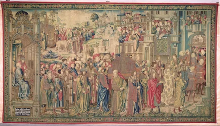 Transport der Bundeslade, Wandteppich von David und Bathseba, ca. 1510-15