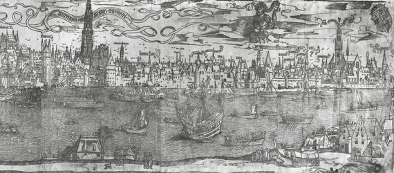 Ansicht des Hafens von Antwerpen, Detail des rechten Abschnitts, 1515-50