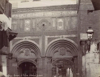 Kairo. Moschee el-Arhar, Details der Tür, 1870er Jahre