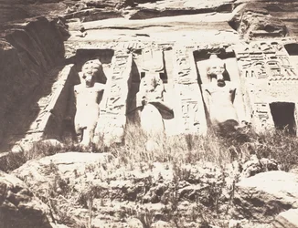 Abou-Sembil, Petit Spéos - Linker Teil der Fassade, 1851-52, gedruckt 1853-54