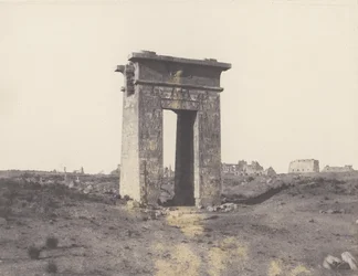 Karnak Theben, Großes Nordtor, Ansicht vom Punkt X, 1851-52, gedruckt 1853-54