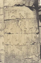 Karnak Theben, Palais - Hypostylsaal - Zentrale Kolonnade - Dekor