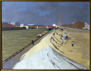 Haufen weißer Sand (Ufer der Seine)