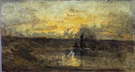 Flussbiegung (Vorderseite); drei Studien (Rückseite), zwischen 1850 und 1860