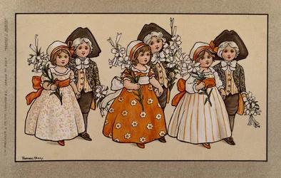 Lilien, viktorianische Karte