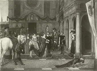 Marie de Medici im Haus von Rubens (Gravur)