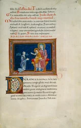 Madonna auf ihrem Thron mit dem Kind und dem Stifter (Cod. Pluteo XVII.3, c. 155)