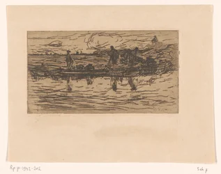 Landschaft mit zwei Figuren am Wasser