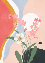 Abstrakte pinke Blumen