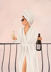 Luxus-Balkon-Champagner-Morgen