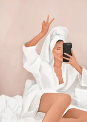 Verwöhnter Friedens-Selfie