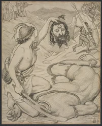 David und Goliath, Entwurf für ein Glasfenster am Jesus College, Cambridge