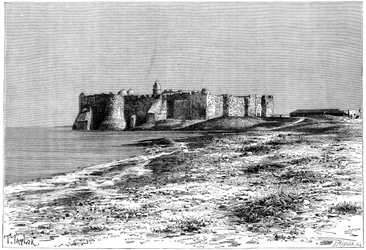 Insel Djerba, Schloss in der Nähe von Humt Suk, Tunesien, um 1890