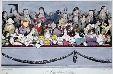 Die erste Loge eines Theaters im 19. Jahrhundert - Lithografie