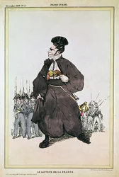 Karikatur von Baron Pasquier als Retter Frankreichs, 1830