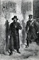 Javert verfolgt Valjean, Illustration aus „Die Elenden“ von Victor Hugo, veröffentlicht von J. Hetzel, 1865